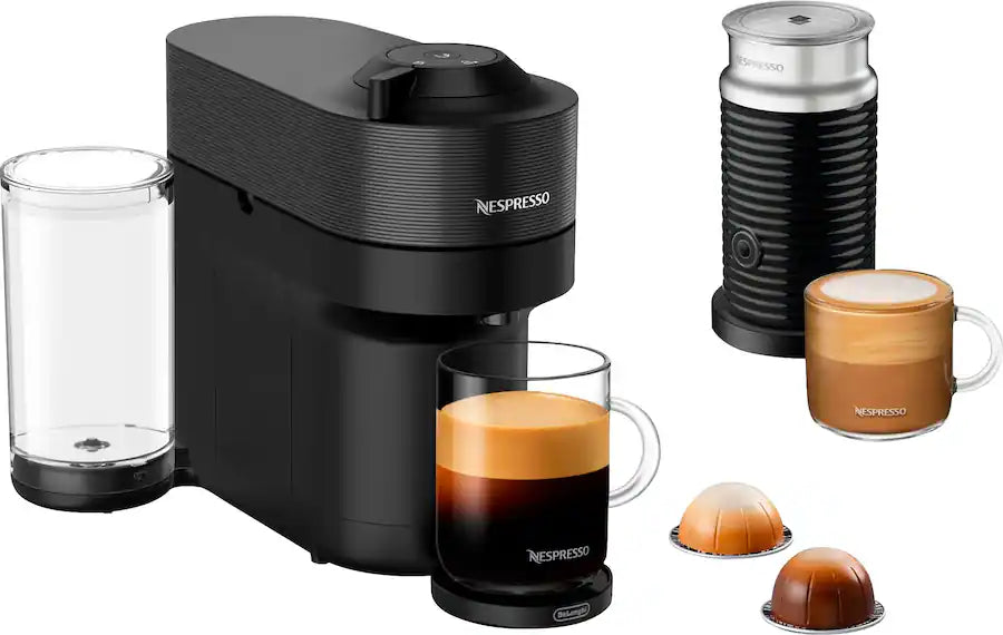 Nespresso Vertuo Pop+ Coffee and Espresso Maker by De'Longhi with Milk Frother, Liquorice Black