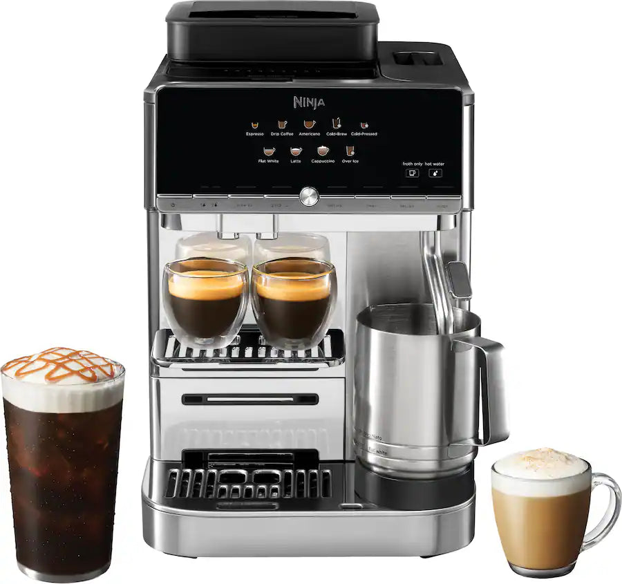 Ninja AutoBarista Fully Automatic Espresso Machine and Frother, 10 Drink Presets, Built-In Grinder - Stainless Steel