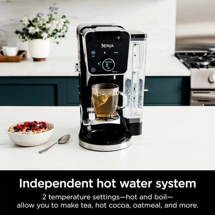 Ninja DualBrew PRO 12-Cup Specialty Coffee System with Thermal Carafe, K-Cup Compatible, Hot Water System and Frother - Black/Silver