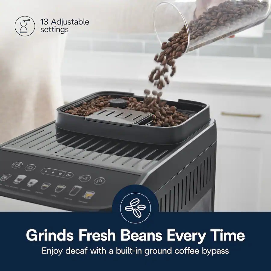 De'Longhi Magnifica Evo Espresso Machine with Automatic Milk Frother for Hot and Iced Lattes, Coffee and More - Silver