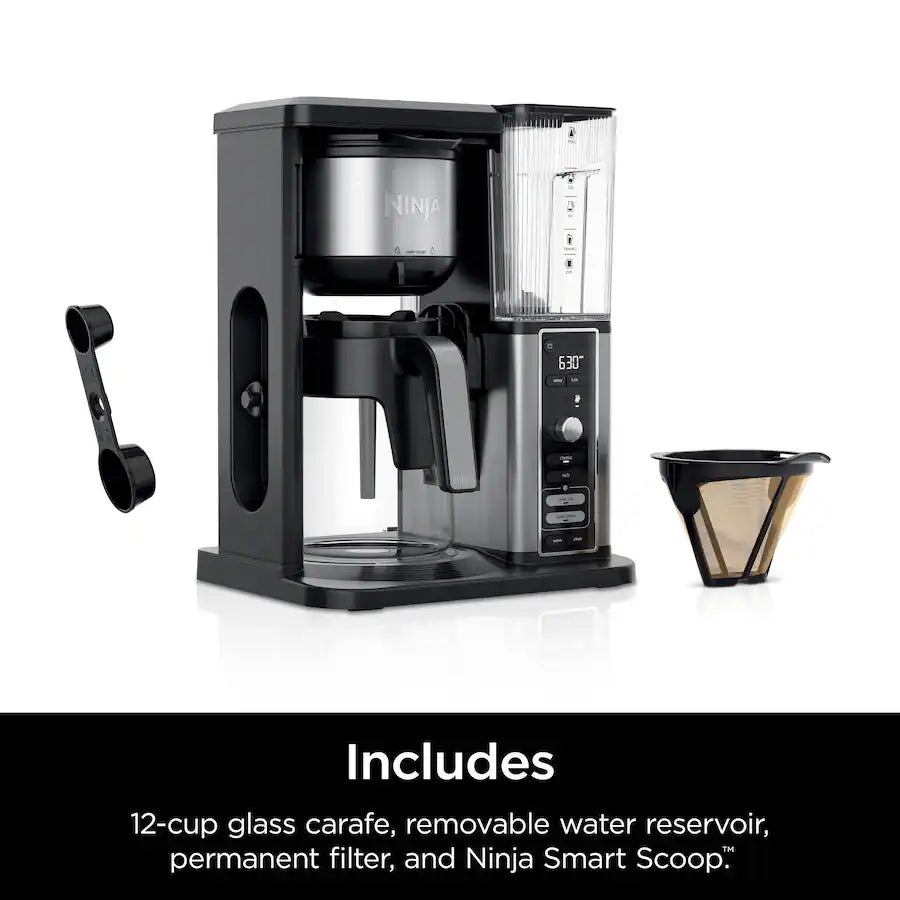 Ninja Hot and Iced XL Coffee Maker with Rapid Cold Brew, 12-Cup Drip Coffee Maker and Single-Serve Brewing - Black