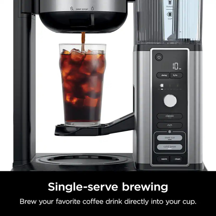 Ninja Hot and Iced XL Coffee Maker with Rapid Cold Brew, 12-Cup Drip Coffee Maker and Single-Serve Brewing - Black