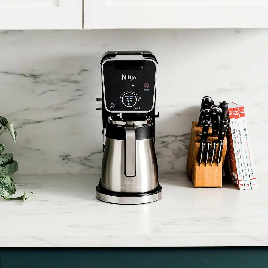 Ninja DualBrew PRO 12-Cup Specialty Coffee System with Thermal Carafe, K-Cup Compatible, Hot Water System and Frother - Black/Silver