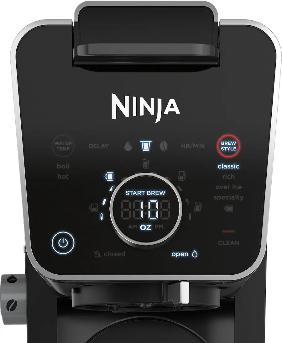 Ninja DualBrew PRO 12-Cup Specialty Coffee System with Thermal Carafe, K-Cup Compatible, Hot Water System and Frother - Black/Silver