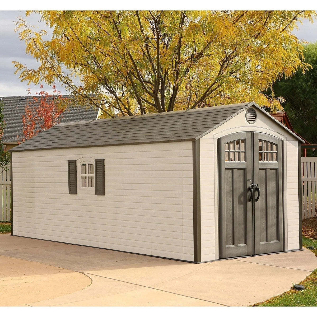 Lifetime 8 ft. × 20 ft. Outdoor Storage Shed, Desert Sand (60120)
