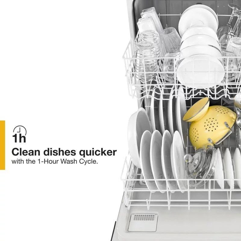 Whirlpool WDF330PAHB 24-Inch Built-In Dishwasher with 1-Hour Wash, Heated Dry and Soil Sensor - Black