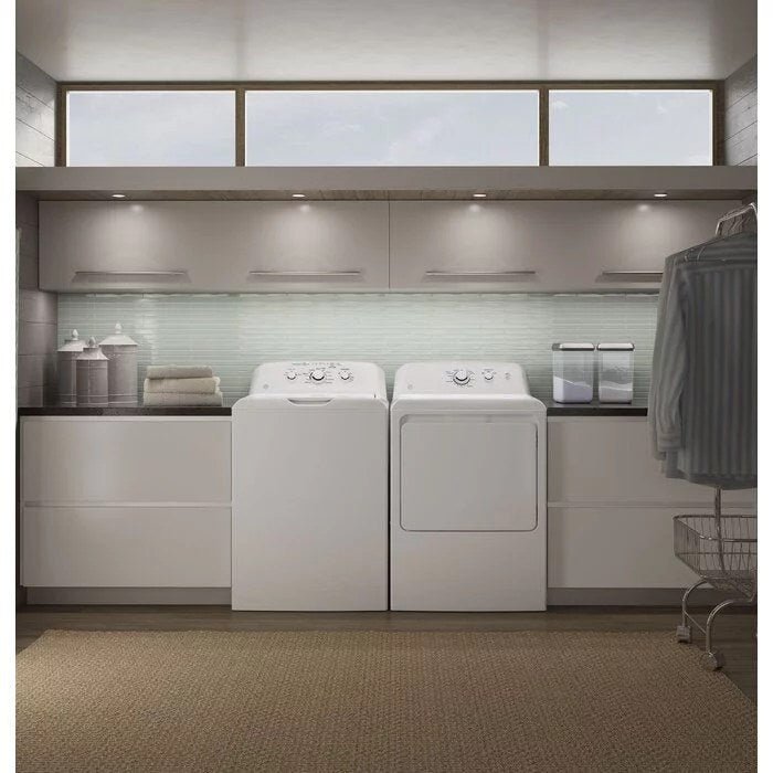 GE 4.2 cu. ft. Top-Load Agitator Washer and 7.2 cu. ft. Electric Dryer Set - GTW335ASNWW and GTD33EASKWW