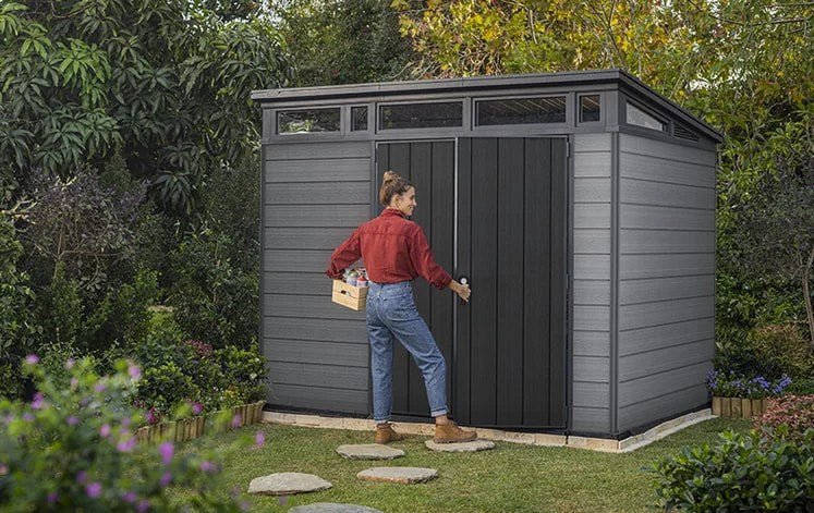 Keter Cortina 9 x 7 ft. Graphite Outdoor Storage Shed (250950)