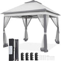 Yaheetech 11 x 11 ft. Pop-Up Gazebo with Mesh Sidewalls, 4 Sandbags and Double-Tier Roof (YTtp9t0002001)