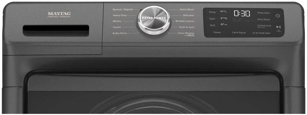 Maytag 4.5 cu. ft. Front-Load Washer with Steam and Extra Power - Volcano Black