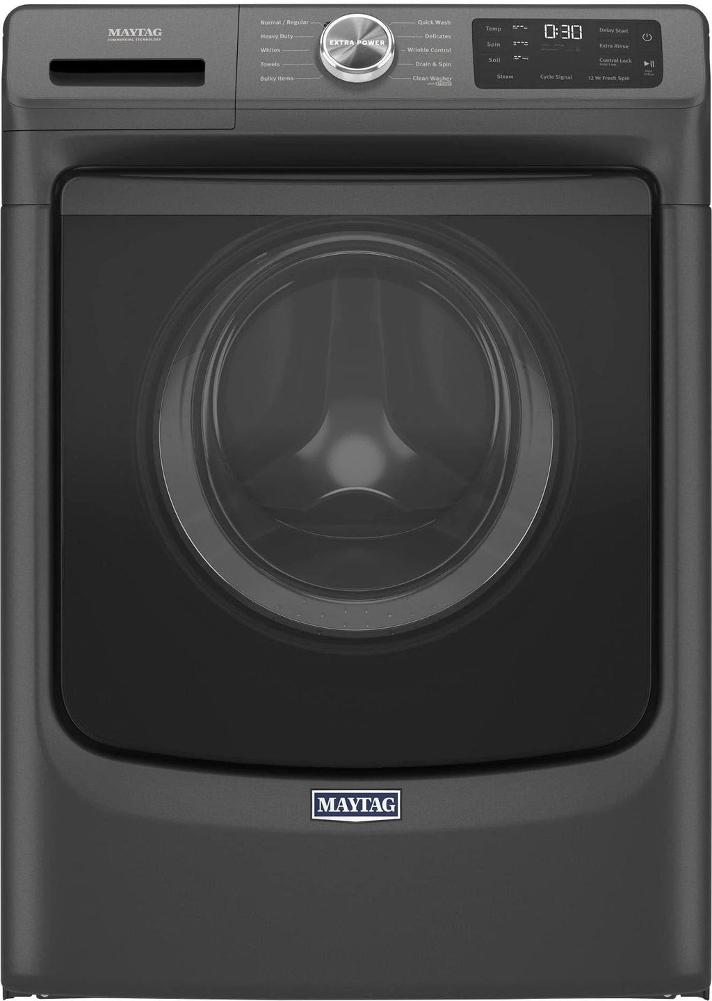 Maytag 4.5 cu. ft. Front-Load Washer with Steam and Extra Power - Volcano Black