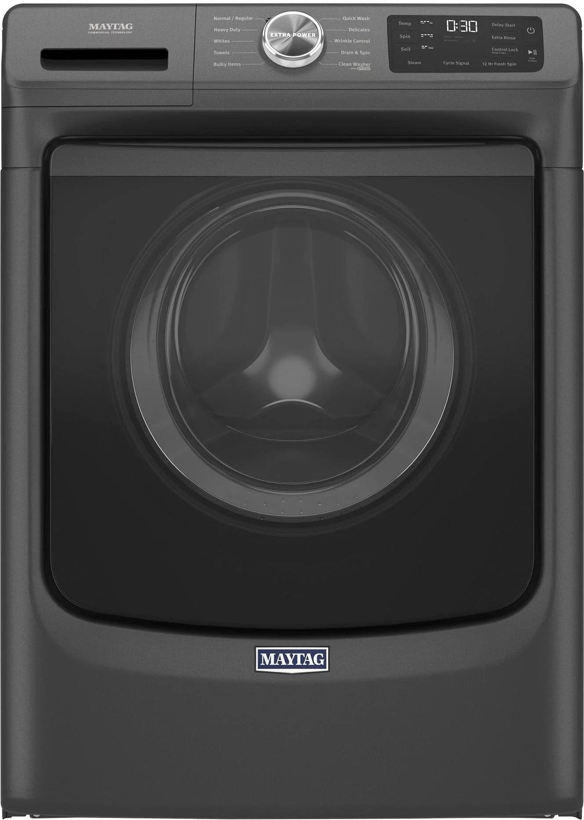 Maytag 4.5 cu. ft. Front-Load Washer with Steam and Extra Power - Volcano Black