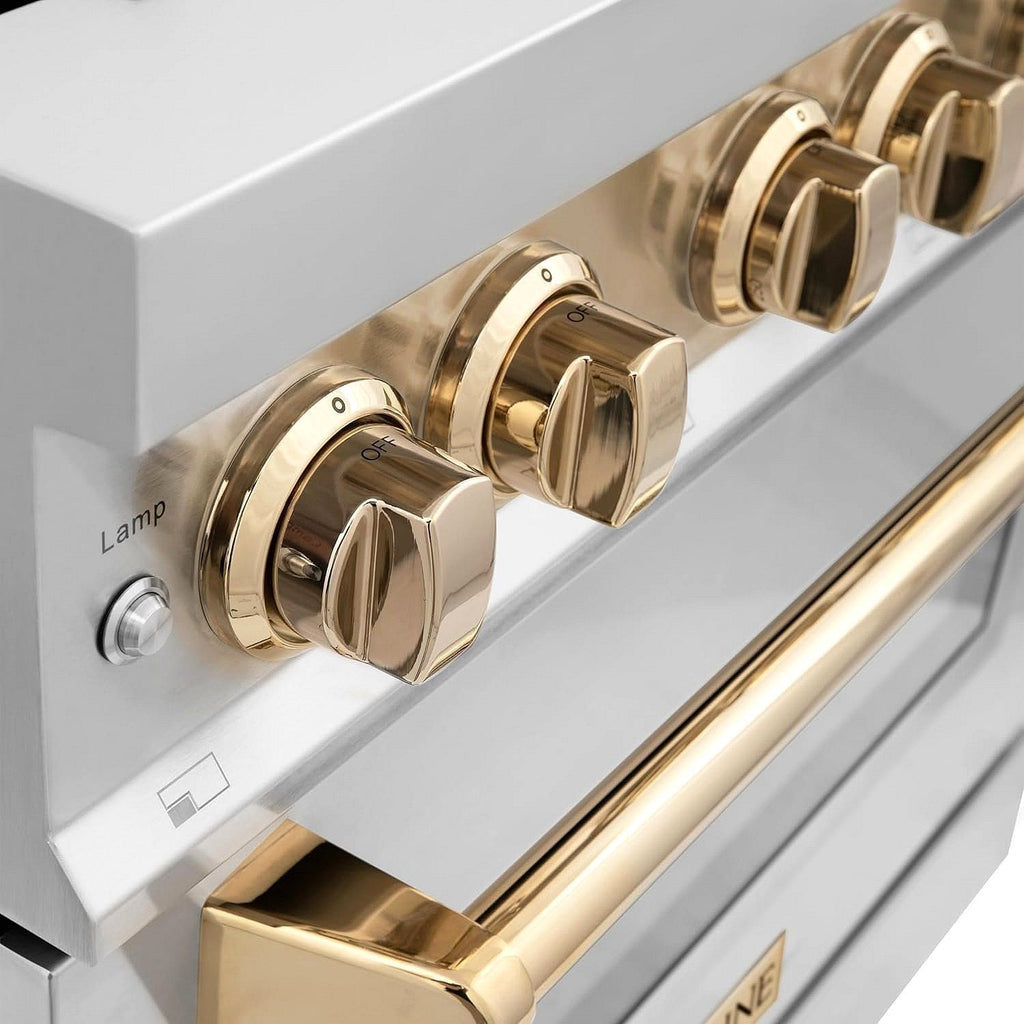 ZLINE Autograph Edition 36 in. Dual-Fuel Range with Gold Accents (RAZ-36-G)