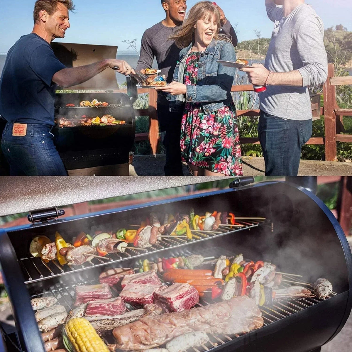 Z GRILLS 1000E 8-in-1 Wood Pellet Grill and Smoker (ZPG-1000E)