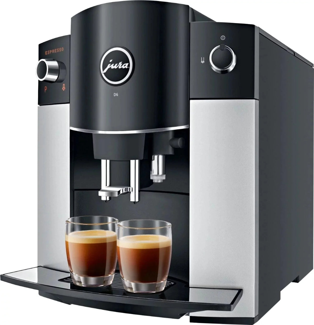 JURA D6 Automatic Coffee Machine & Espresso Maker – Platinum, One-Touch Cappuccino