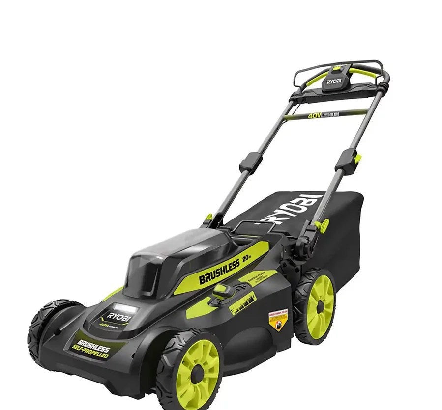 RYOBI 40V Brushless 20-Inch Self-Propelled Lawn Mower Kit with 6.0Ah Battery and Charger - RY401120-Y