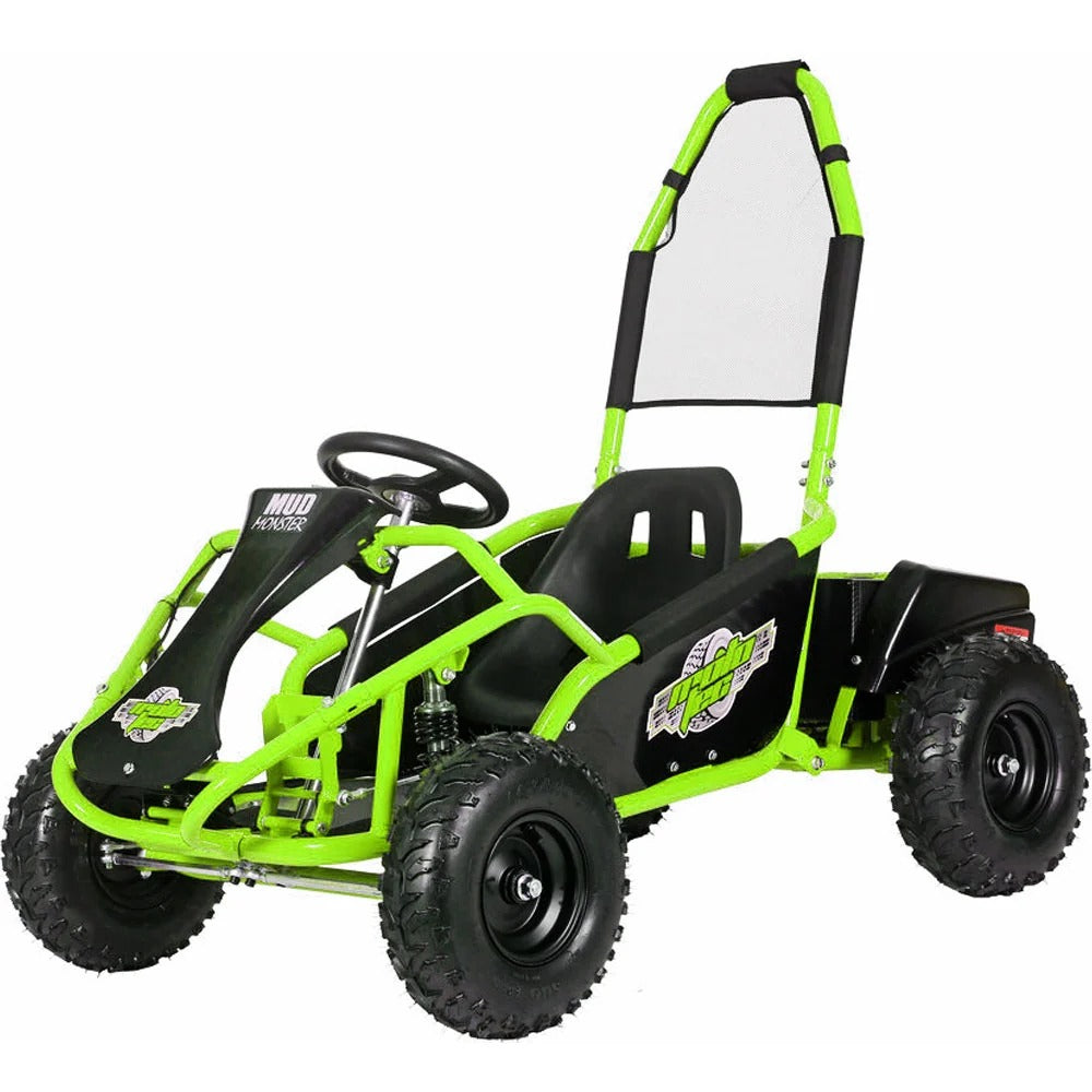 MotoTec Mud Monster Kids Electric 48v 1000w Go Kart Full Suspension Blue