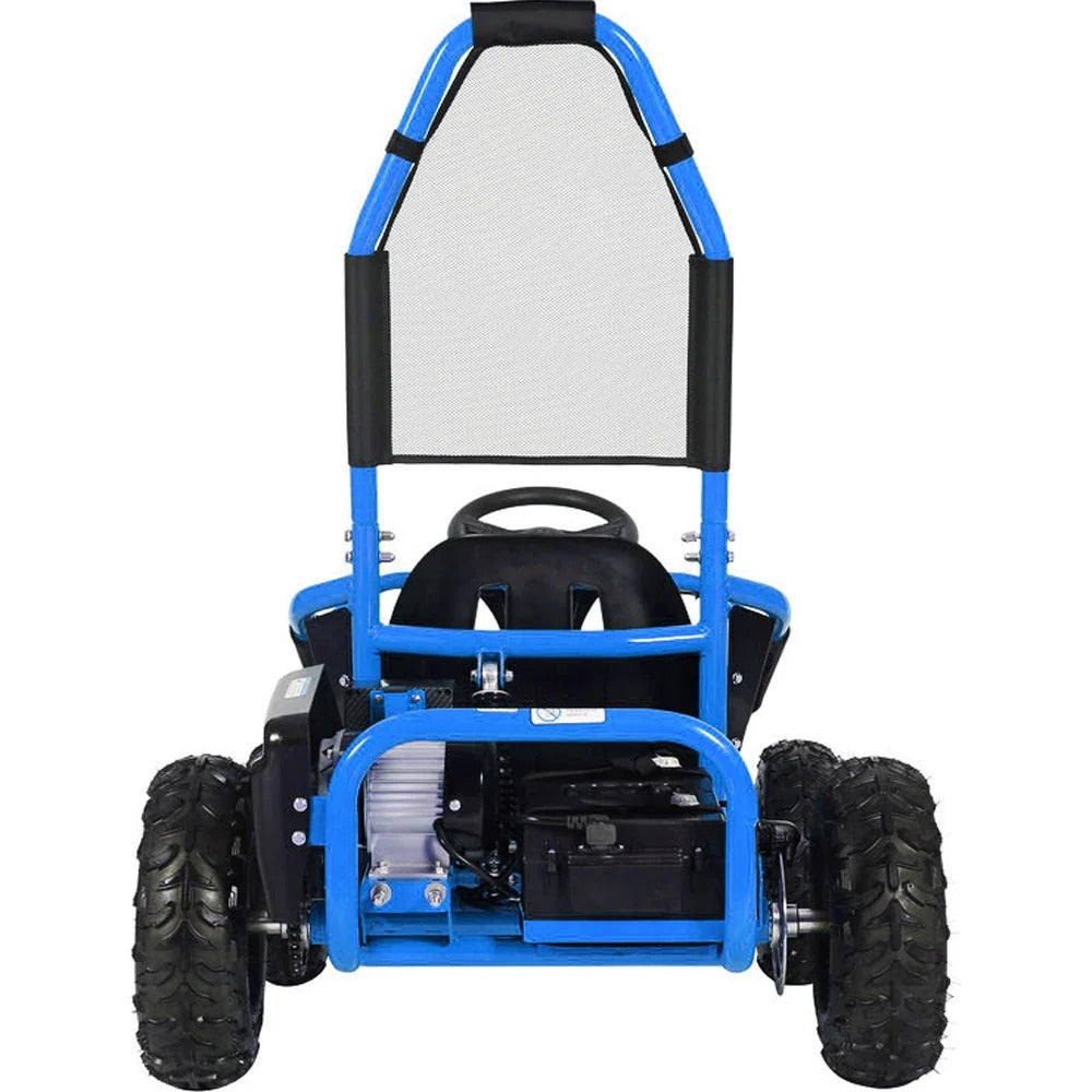 MotoTec Mud Monster Kids Electric 48v 1000w Go Kart Full Suspension Blue