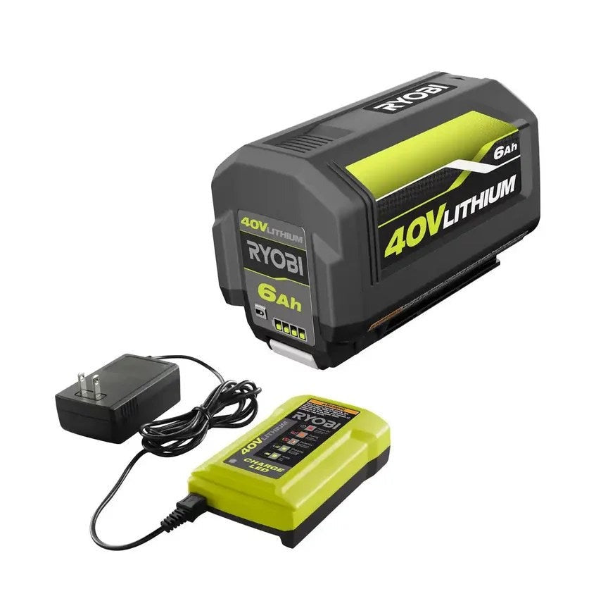 RYOBI 40V Brushless 20-Inch Self-Propelled Lawn Mower Kit with 6.0Ah Battery and Charger - RY401120-Y