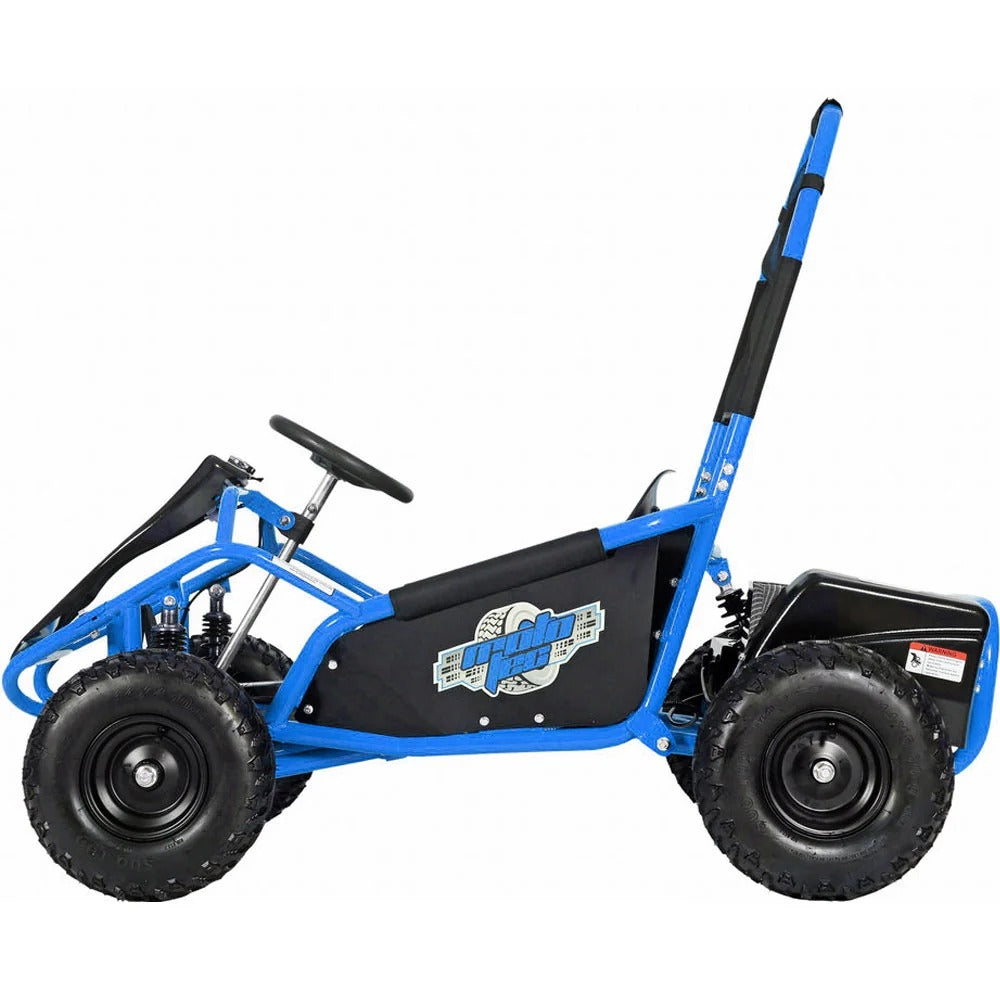 MotoTec Mud Monster Kids Electric 48v 1000w Go Kart Full Suspension Blue
