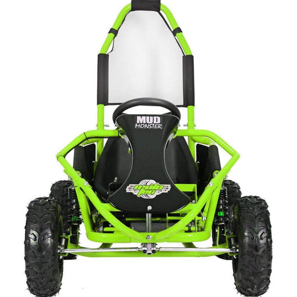 MotoTec Mud Monster Kids Electric 48v 1000w Go Kart Full Suspension Green