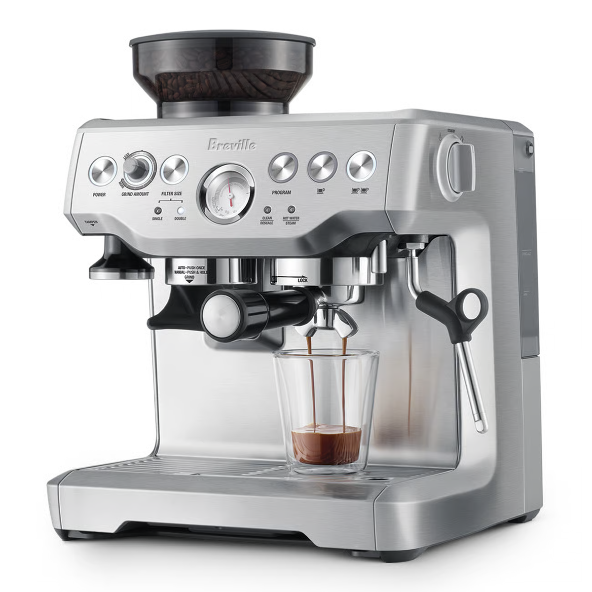 Breville Barista Express Espresso Machine – 15-Bar Pump, Built-In Burr Grinder & Milk Frother, Stainless Steel