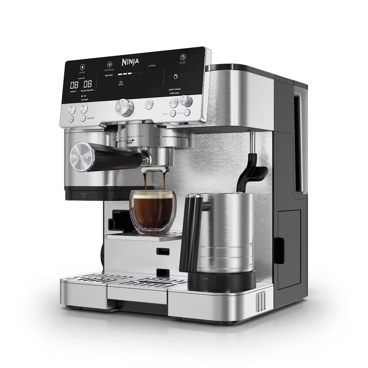 Ninja Luxe Café Premier Series 3-in-1 Espresso, Coffee and Cold Brew Machine with Grinder, Scale and Hands-Free Frother - Stainless Steel