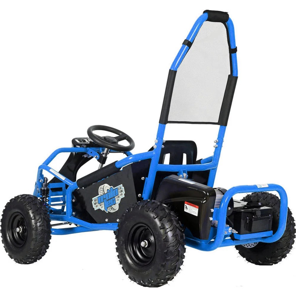 MotoTec Mud Monster Kids Electric 48v 1000w Go Kart Full Suspension Blue