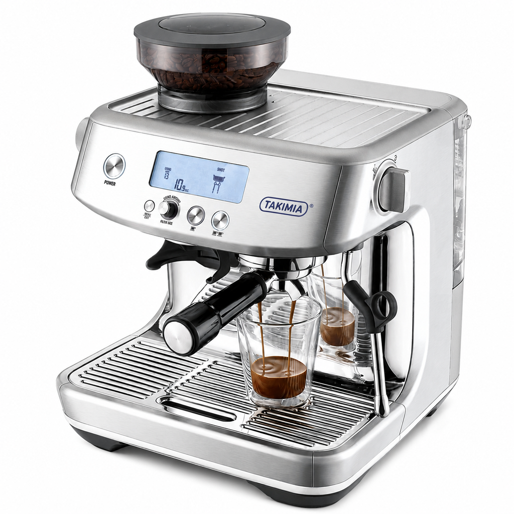 Takimia ProGrind Espresso Machine - Integrated Grinder and Rapid Heat-Up Bean-to-Cup System
