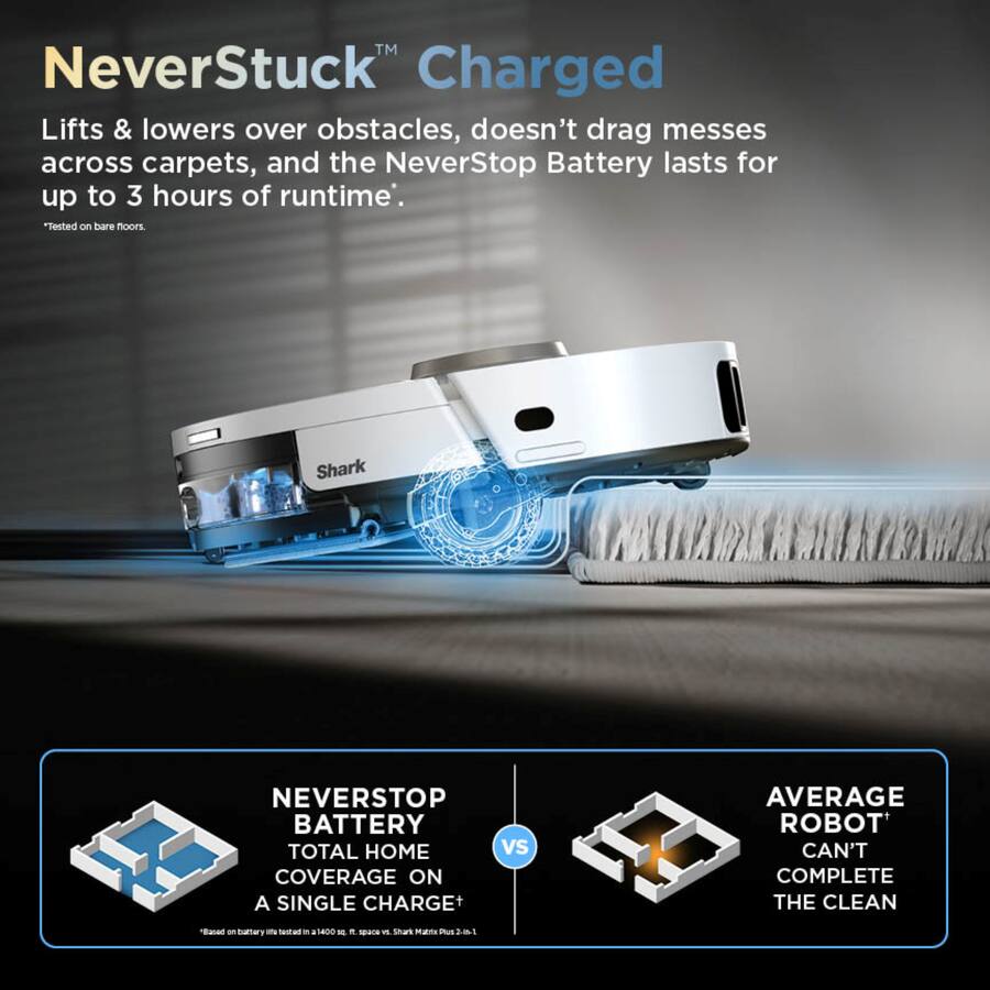 Shark PowerDetect ThermaCharged Robot Vacuum and Mop 2-in-1 with NeverTouch Pro Base