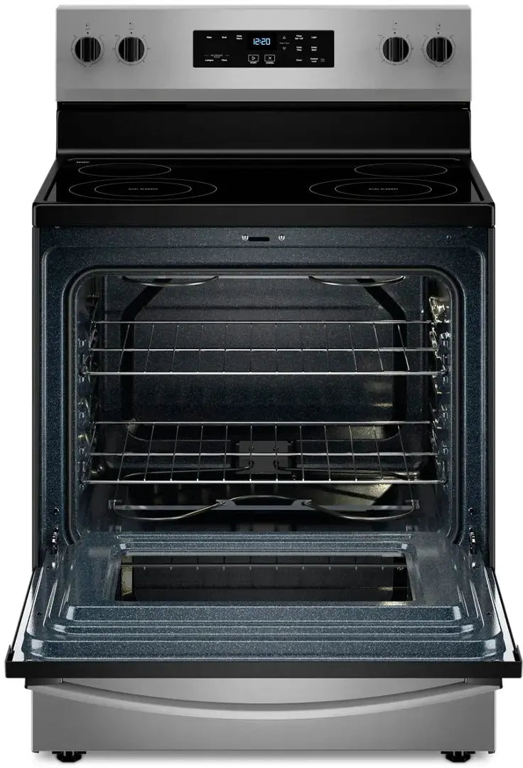 Whirlpool Electric Range – 30-Inch Electric Stove with Glass Cooktop, 5-Element Burners & Self-Cleaning Oven