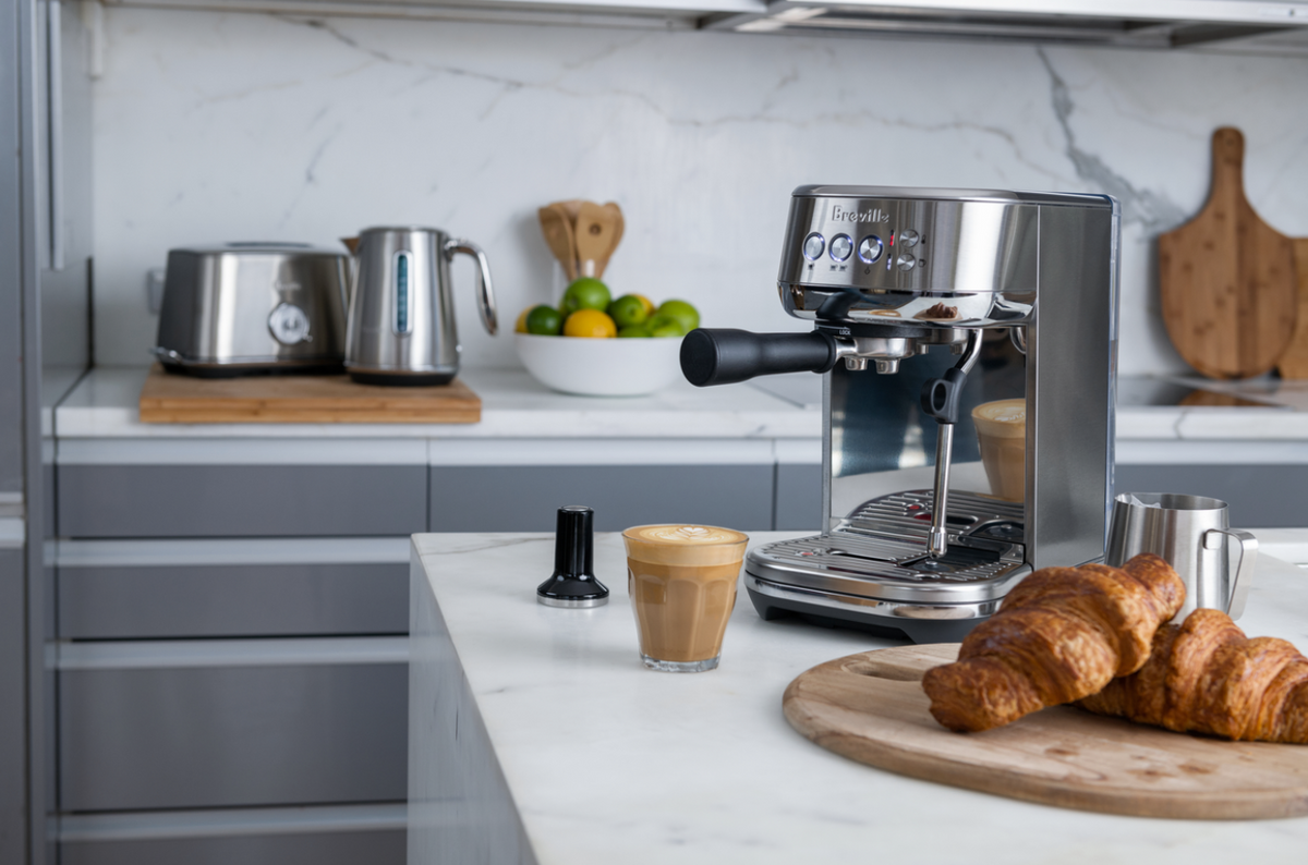 Breville Bambino Plus Espresso Machine – Automatic Milk Frother, Compact Espresso Maker, Brushed Stainless Steel